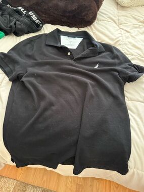 Nautica Men's Black Polo with Sail Logo